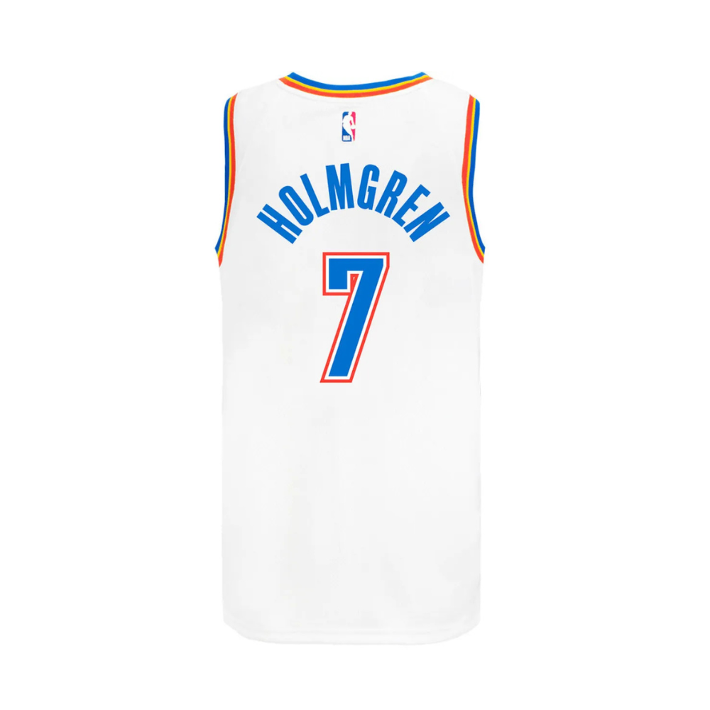 Camisa NBA Oklahoma City Thunder Association Edition Swingman Jersey Branca Chet Holmgren 7