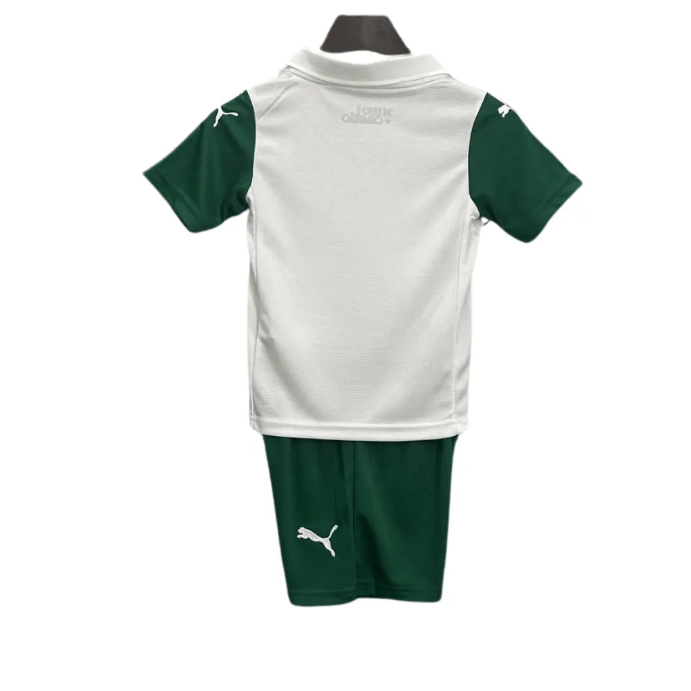 Kit Conjunto Camisa e Shorts Infantil Palmeiras II 25/26 Torcedor Branco