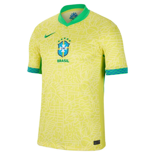 Camisa Brasil Seleção Brasileira I 2024 Torcedor Masculina Amarela