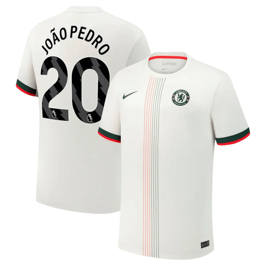 Camisa Chelsea II 25/26 Away Torcedor Masculina Branca João Pedro 20