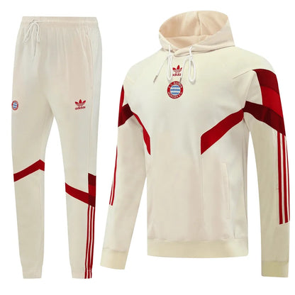 Conjunto Moletom Blusa e Calça Bayern de Munique 24/25 Creme Canguru Masculino
