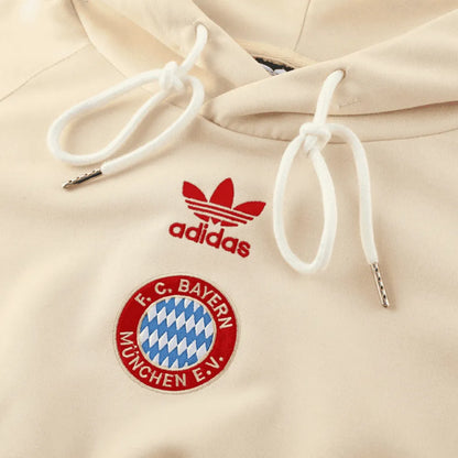 Conjunto Moletom Blusa e Calça Bayern de Munique 24/25 Creme Canguru Masculino