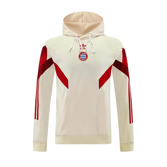 Conjunto Moletom Blusa e Calça Bayern de Munique 24/25 Creme Canguru Masculino